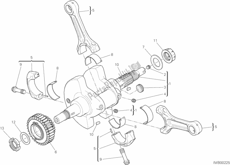 All parts for the Connecting Rods of the Ducati Multistrada 950 Touring 2018